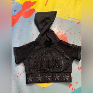 Rebel athletics rare htf black hoodie jeweled